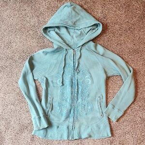 Kiara | Teal Waffle Knit Hoodie
